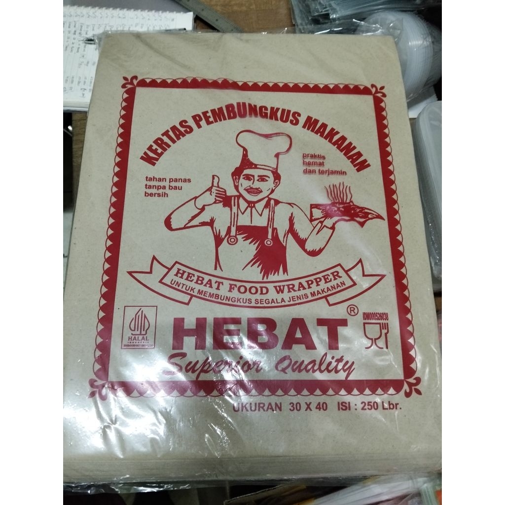 Kertas Nasi bungkus/kertas Nasi warna Coklat isi 25Lembar Dan 250 Lembar