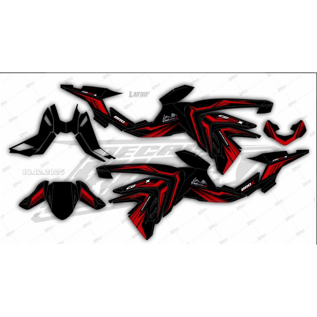 Decal CB 150x striping stiker motor CB 150x desain keren MOTIF Twin afrika trend custom desain D-N4-