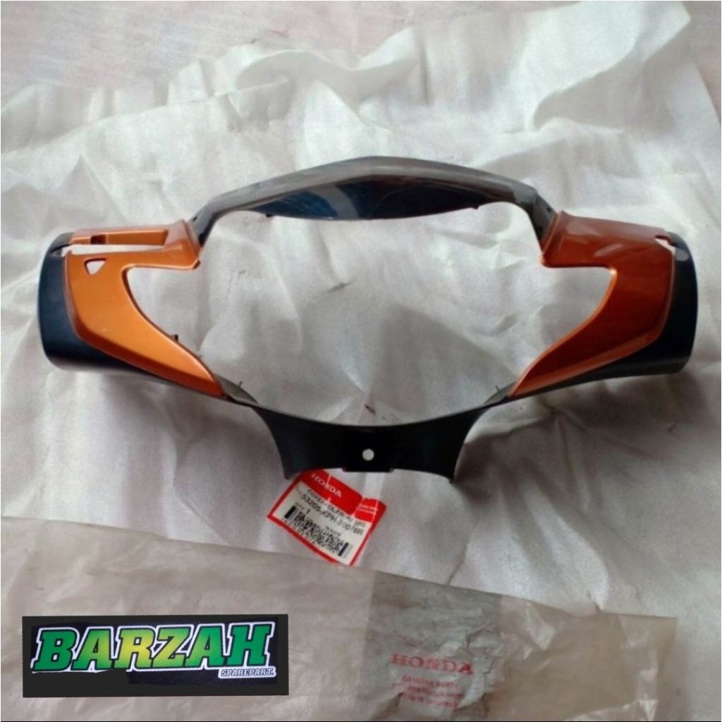 batok totok lampu depan supra x125 lama old visor warna gold oren original baru AHM