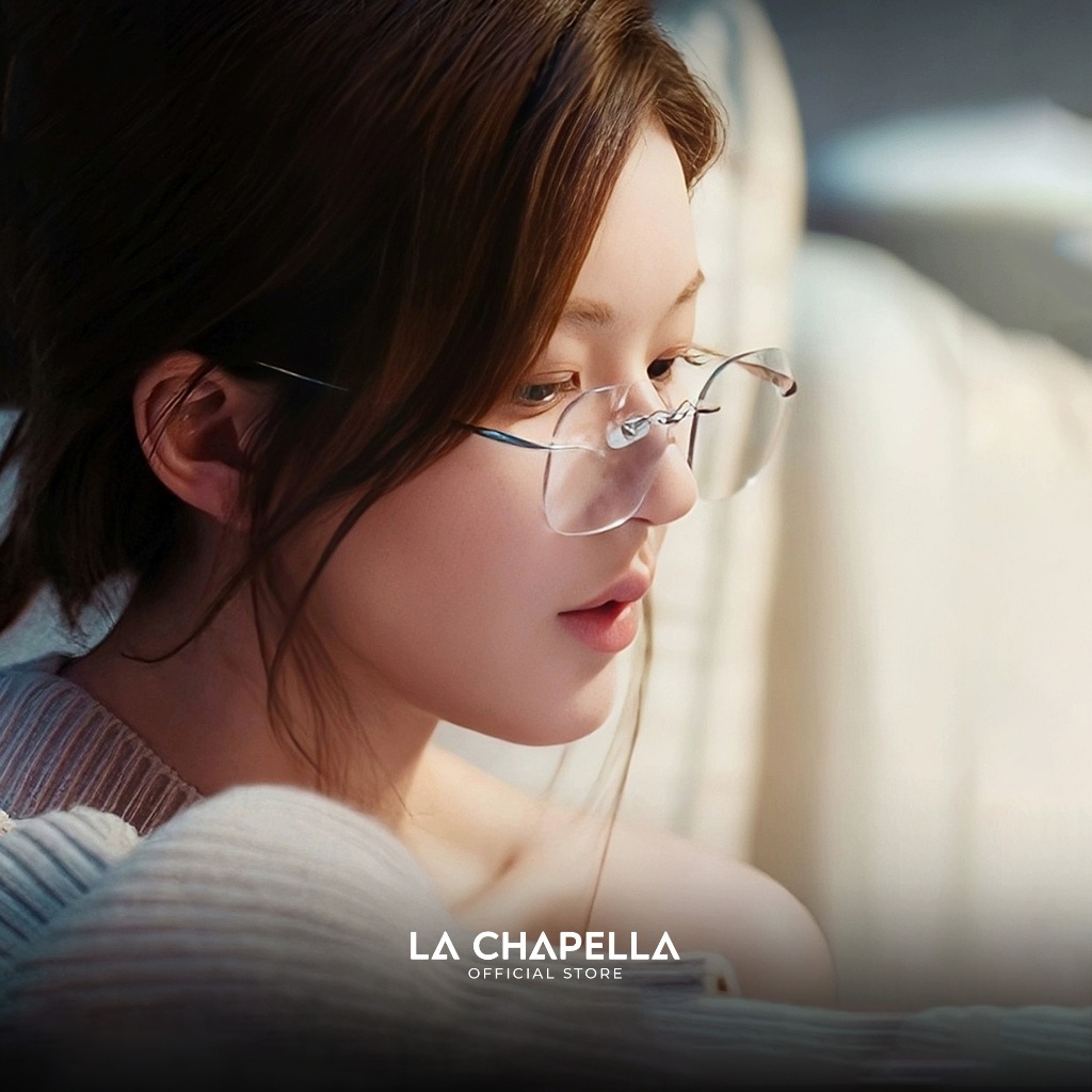 La Chapella Kacamata Minus Anti Radiasi Blueray Titanium Photocromic Wanita Frame Rimless 1135-16096