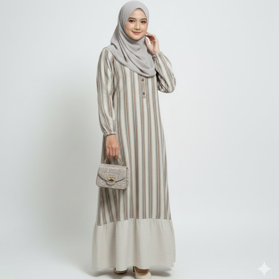 RILLEY - Gamis Aidah | Gamis Wanita Bahan Adem Linen
