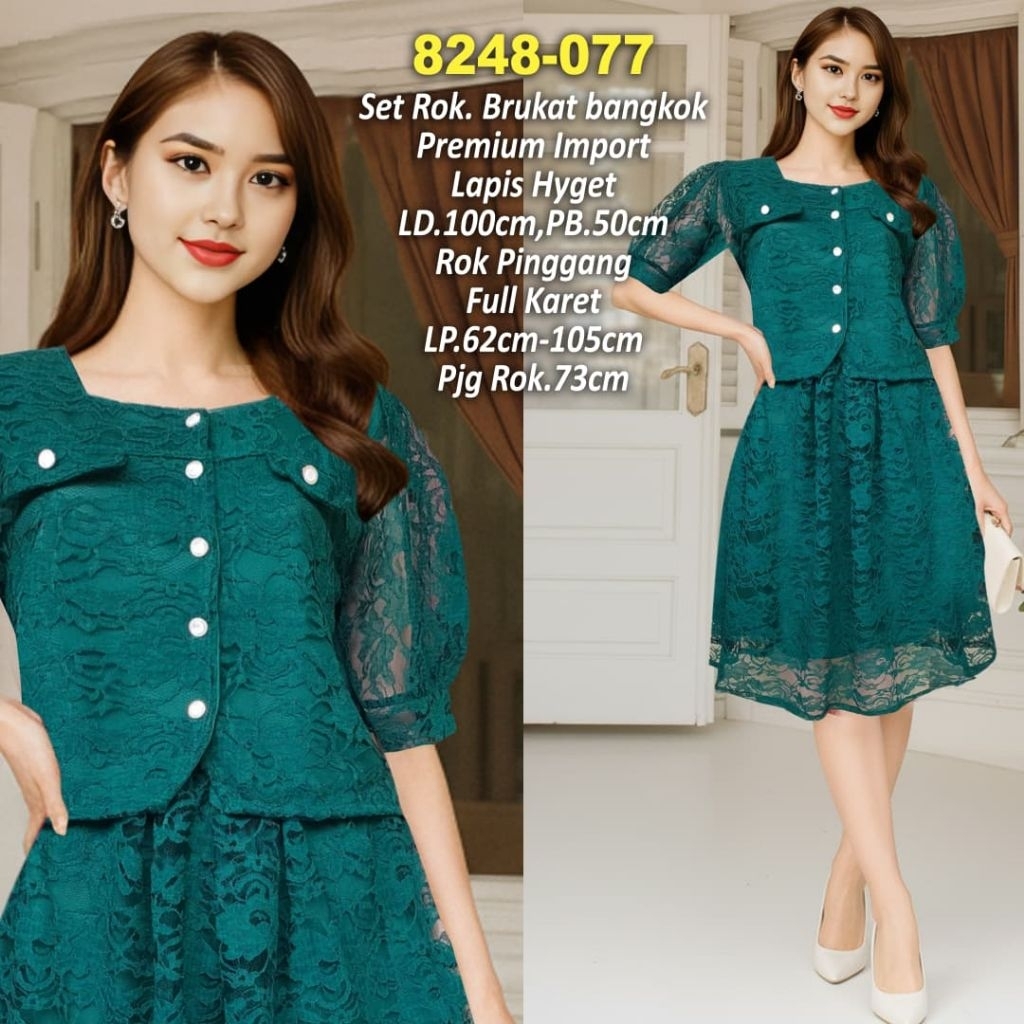 set rok  brukat katun bangkok premium import