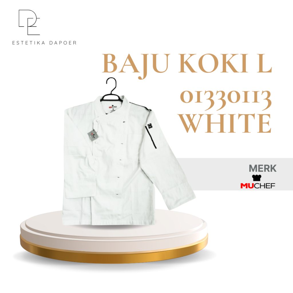 BAJU KOKI UKURAN L / BAJU KOKI MUCHEF / BAJU KOKI LENGAN PANJANG