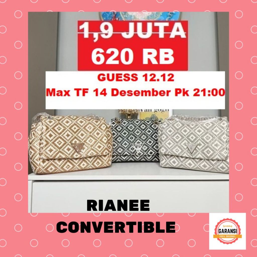 Tas Guess seri RIANEE CONVERTIBLE CROCCBODY shoulder bag original SALE STORE