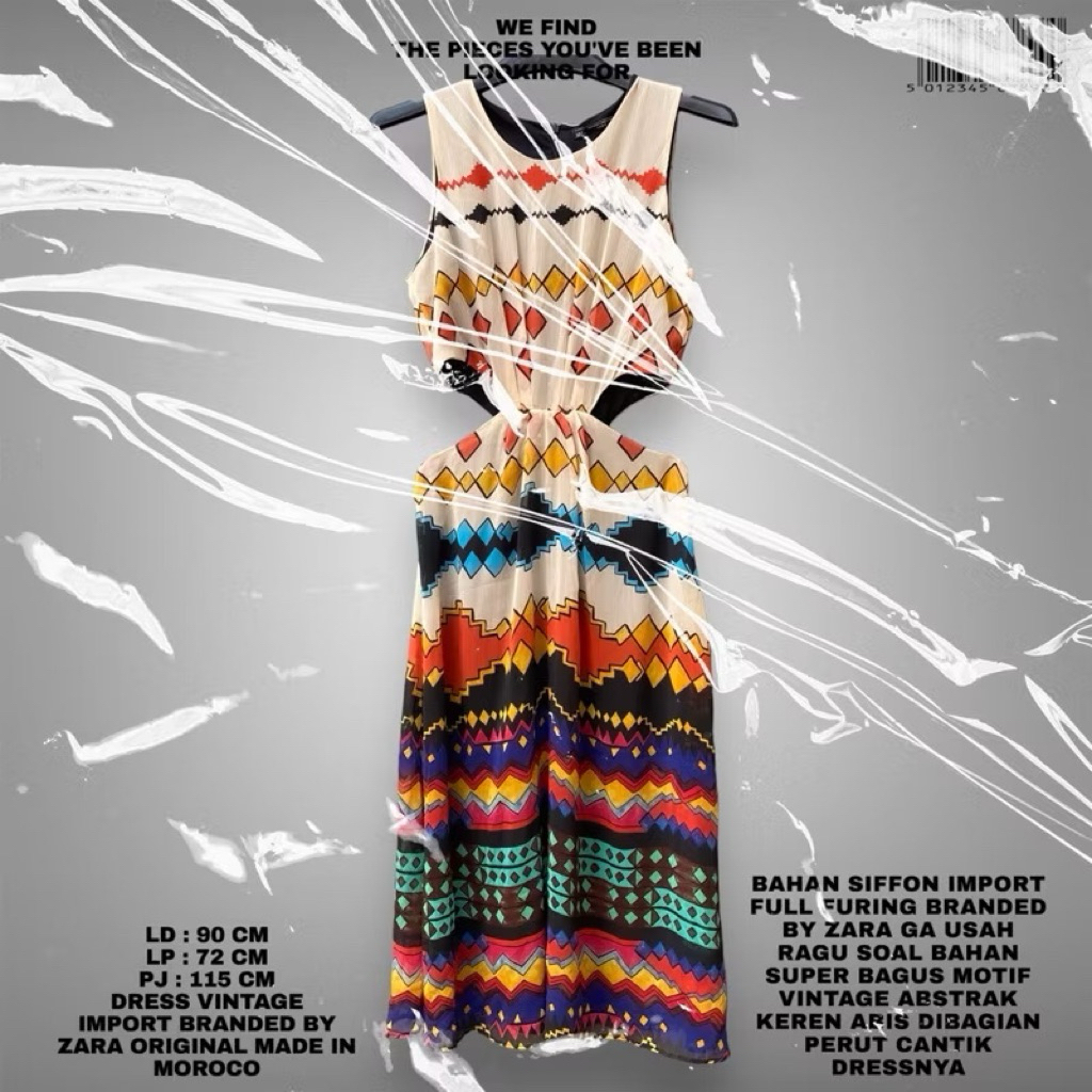 ZARA ORIGINAL DRESS LONG BOHEMIAN MOTIF PREMIUM/DRESS LONG SEXY PANTAI BOHEMIAN KOREAN LOOK/DRESS KO
