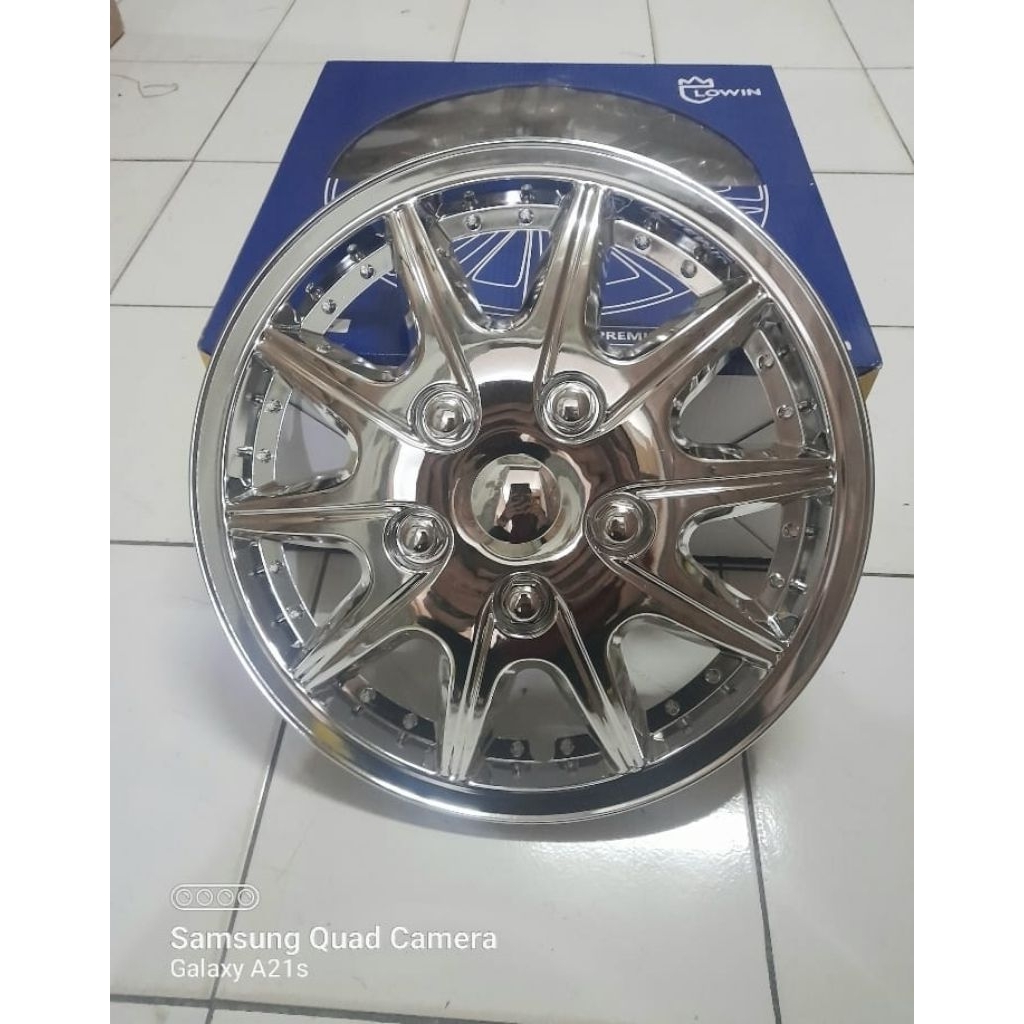 Wheel Dop Cover Velg Standar Kaleng Dop Roda Ring 15 Warna Chrome ( Harga 1set 4 Pc )