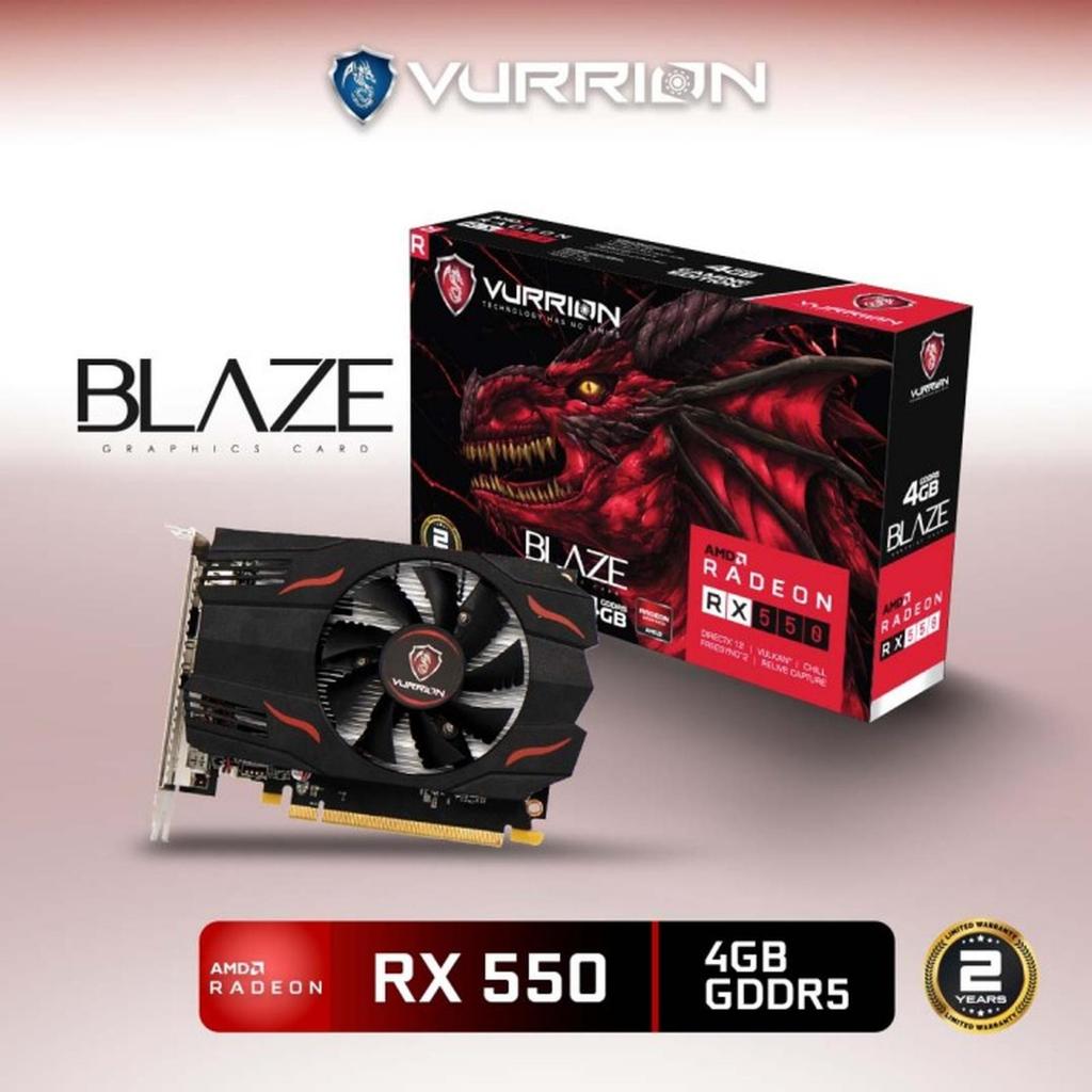 VGA Card Vurrion RX 550 GDDR5 4GB 128BIT - RX 550 4GB HDMI DVI VGA