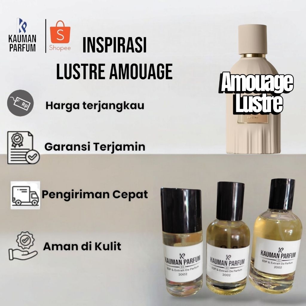 Kauman Parfum Refill Inspired Lustre Amouage Aroma Woody Floral Musk Parfum Pria Parfume Wanita Wang
