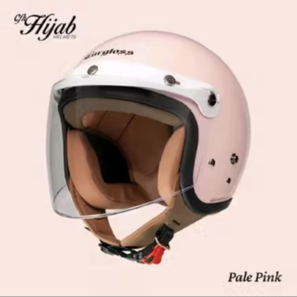 Helm cargloss hijab | cfh hijab pale pink | helm retro cargloss original