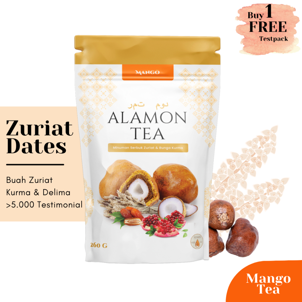 Minuman Zuriat / Ribuan Ulasan / Kombinasi Bubuk Zuriat + Kurma / Alamon Tea / 260 gr