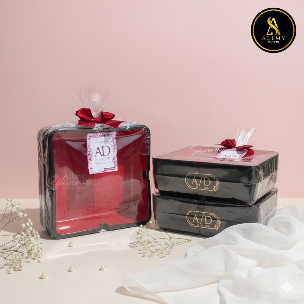 ASBAK KOTAK KERAMIK SABLON KEMAS PLASTIK /SOUVENIR ASBAK