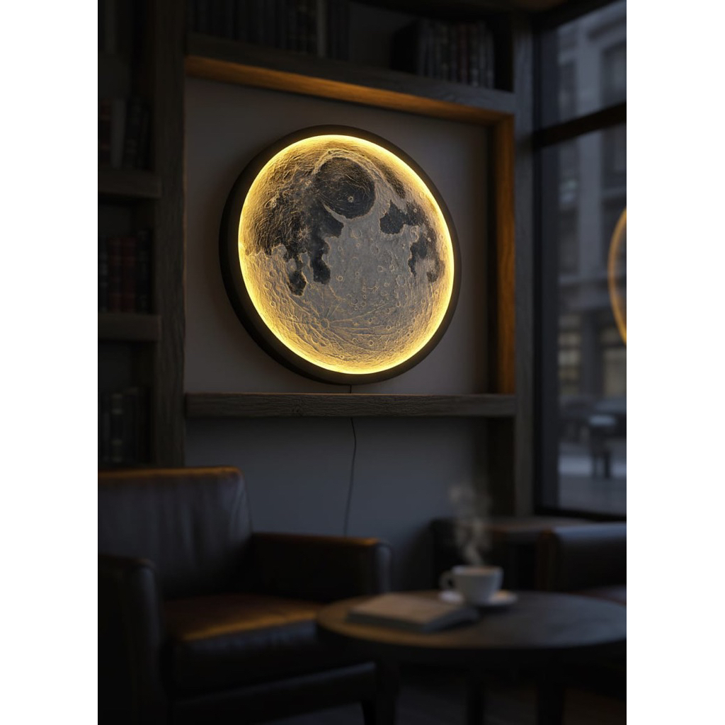 Hiasan Dinding Replika Bulan Aestetic 106cm Keren Viral Bulan tinggal colok, Lampu dekorasi lampu ti
