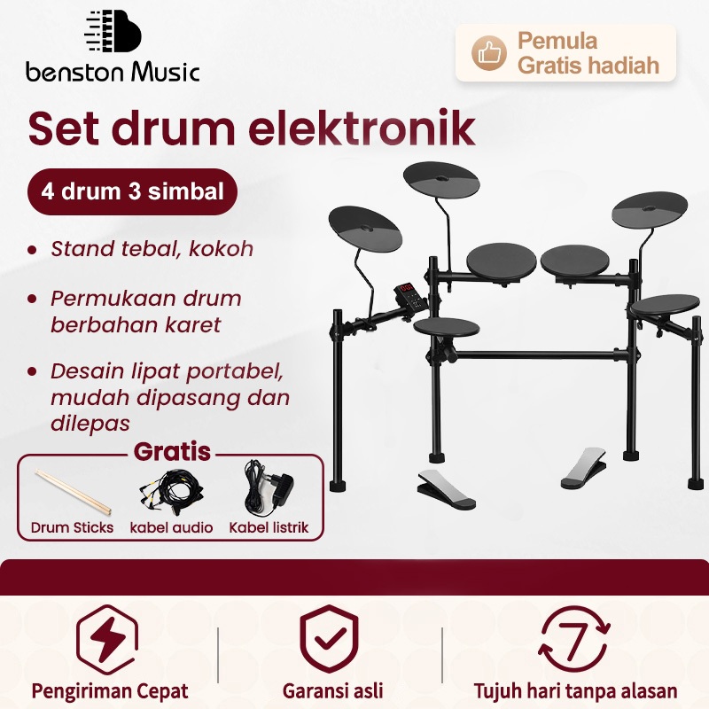 Benston Music- Drum elektrik. Set drum elektronik, drum elektronik rumah untuk anak-anak dan pemula,