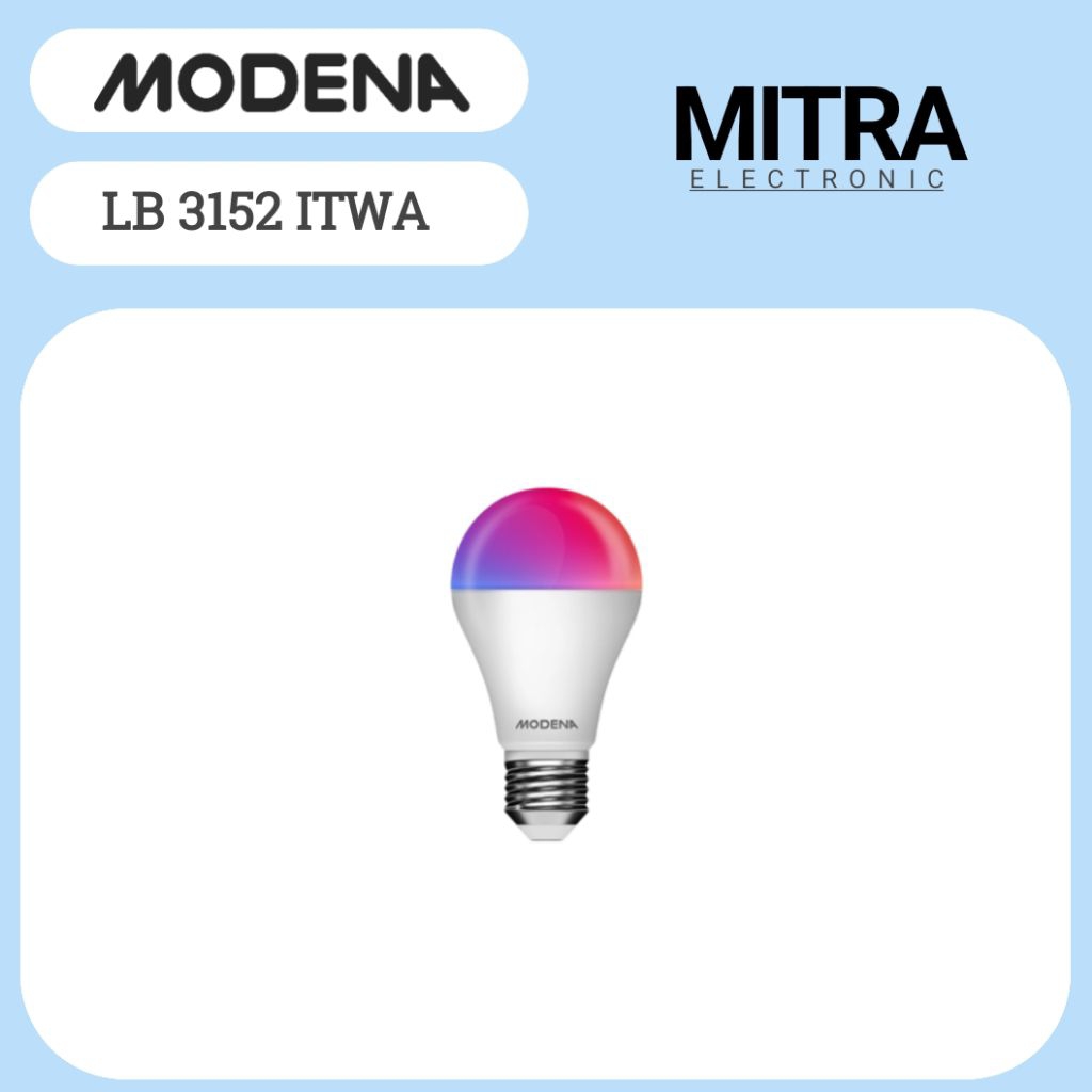 MODENA Smart LED Bulb RGB + CCT 15W | LB 3152 ITWA Lampu WiFi 15 Watt - Satuan 15 Watt