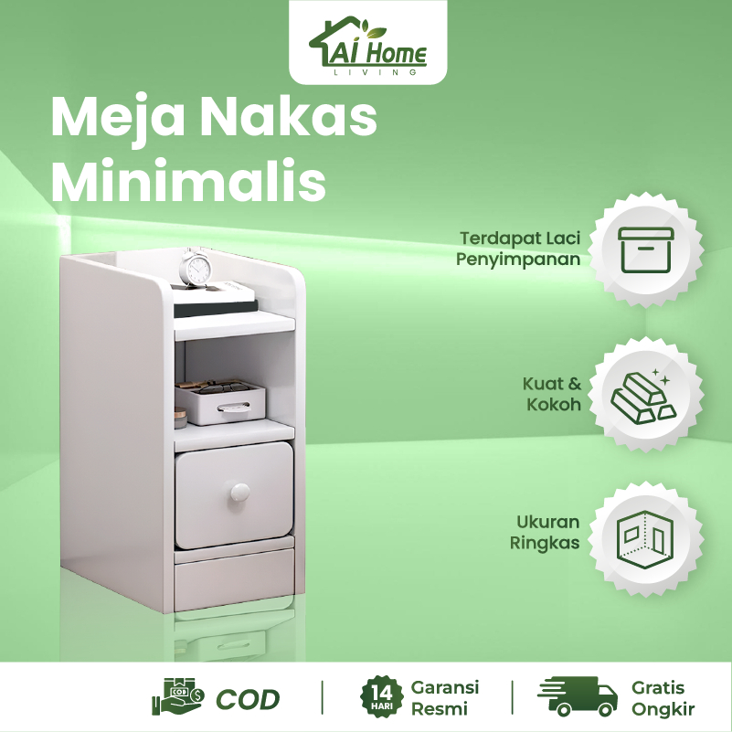 Meja Minimalis  Meja Nakas Minimalis  Meja Laci  Meja Kamar Tidur  Meja Kecil 2 Laci  Meja Sisi