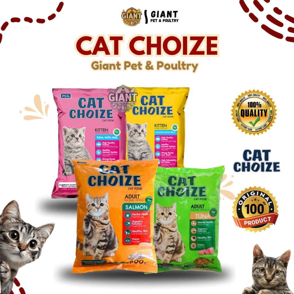 CAT CHOIZE (Adult) Makanan Kucing 800g Freshpack Langsung Dari Pabrik - Rasa Salmon/ Rasa Tuna