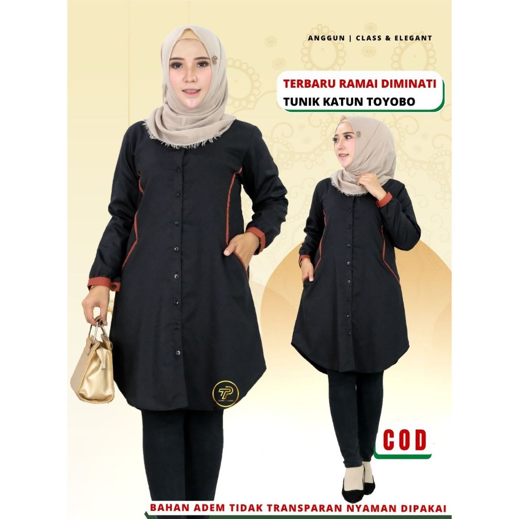Baju Atasan Tunik Tunic Wanita Remaja Bahan katun Toyobo Premium Santri Putri Kekinian Terbaru B9