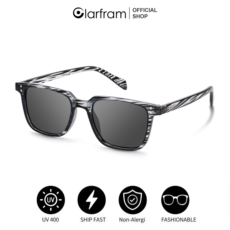 Clarfram Kacamata Hitam Kotak Kecil Retro Pribadi Wanita Dan Pria Kacamata Hitam