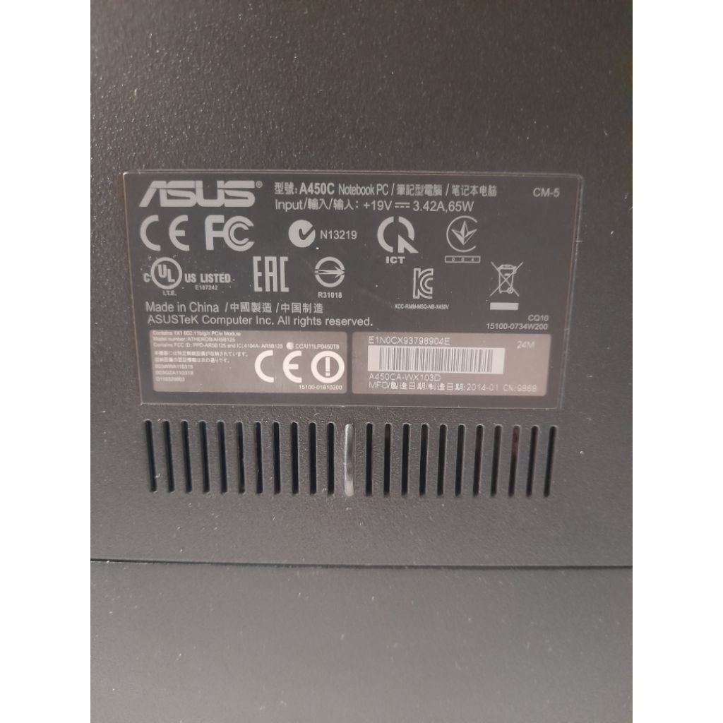 CASING LAPTOP ASUS A450C BEKAS