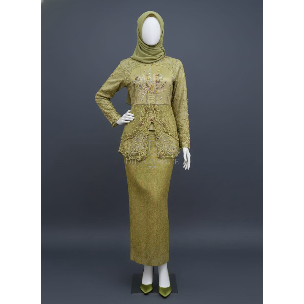 Kebaya warna lemon + payet