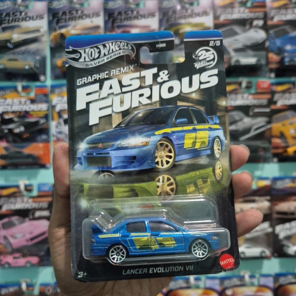 HOT WHEELS FAST AND FURIOUS LANCER EVOLUTION VII BIRU
