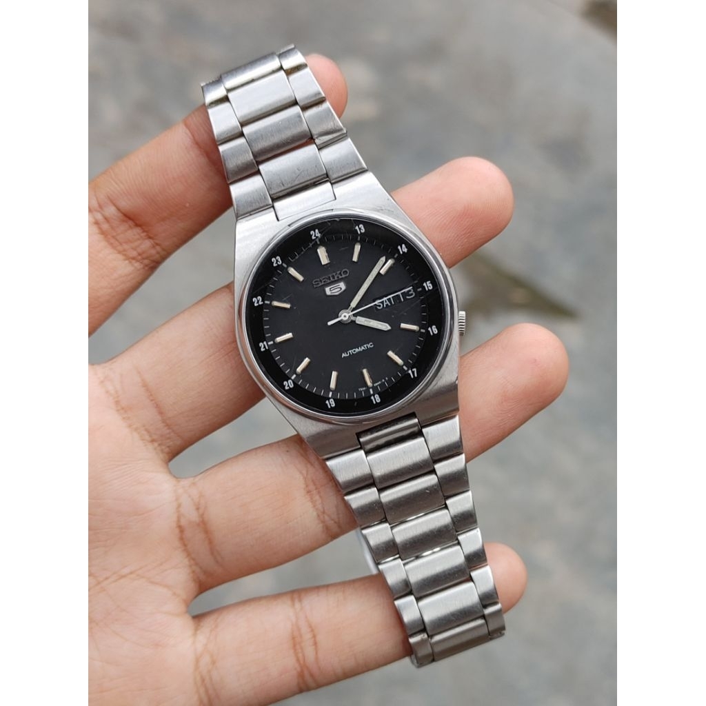 jam tangan seiko 5 automatic SNXM19 military dial 7s26 3160