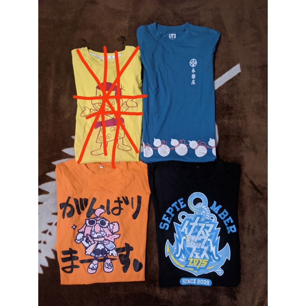 Borongan T-shirt UT size S Vtuber size XL dan Inazuma Rock size L