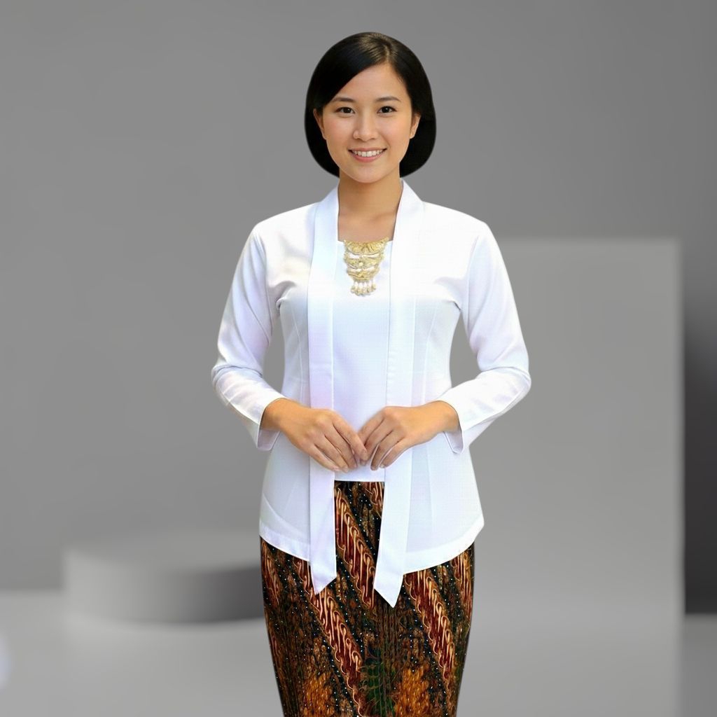 kebaya kutubaru polos katun toyobo