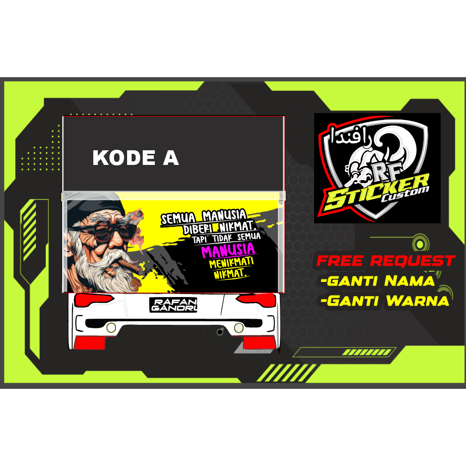 stiker decal PINTU bak truk canter hino giga