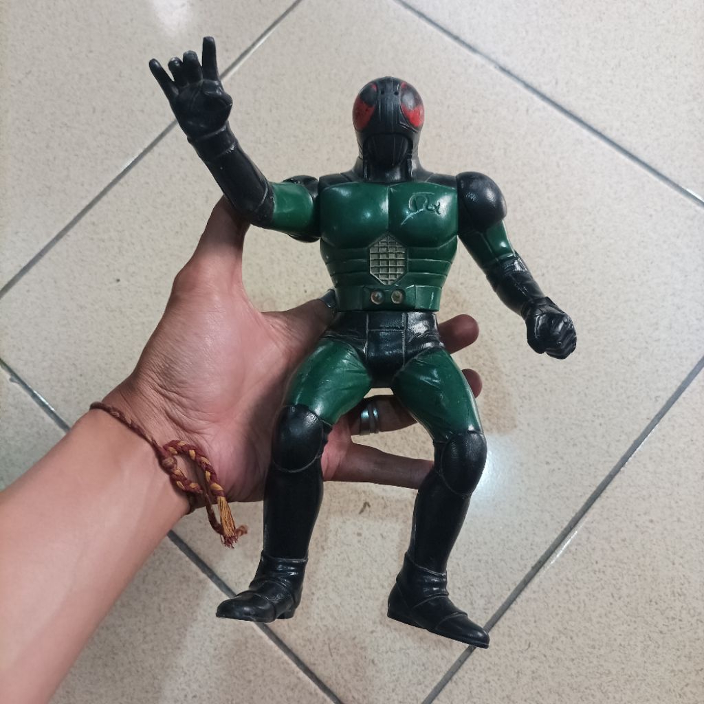 Vintage Taiwan Big Sofubi Kamen Rider Black RX Mainan Action Figure