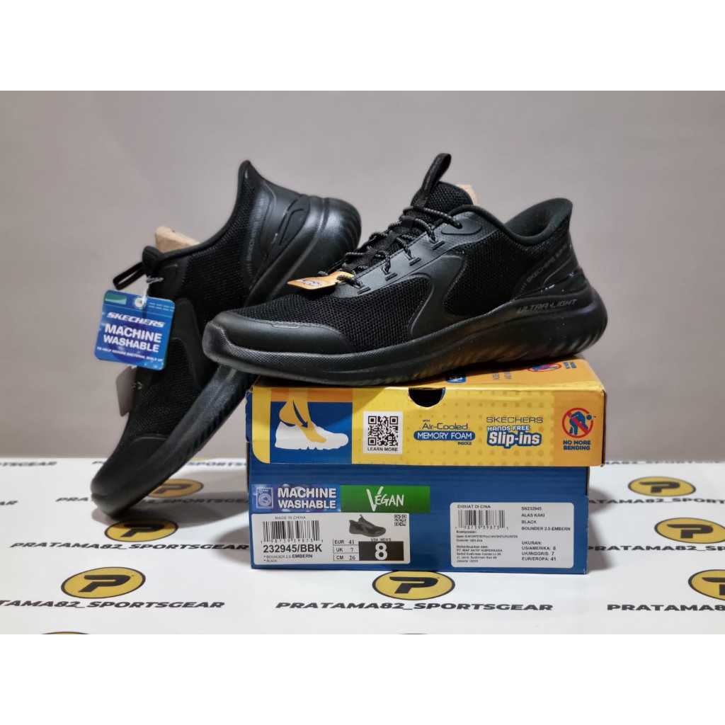 SIZE 41 ( 26 CM ) - ORIGINAL ASLI SKECHERS SLIP-INS SPORT BOUNDER 2.0 EMBERN SEPATU PRIA OLAHRAGA CA