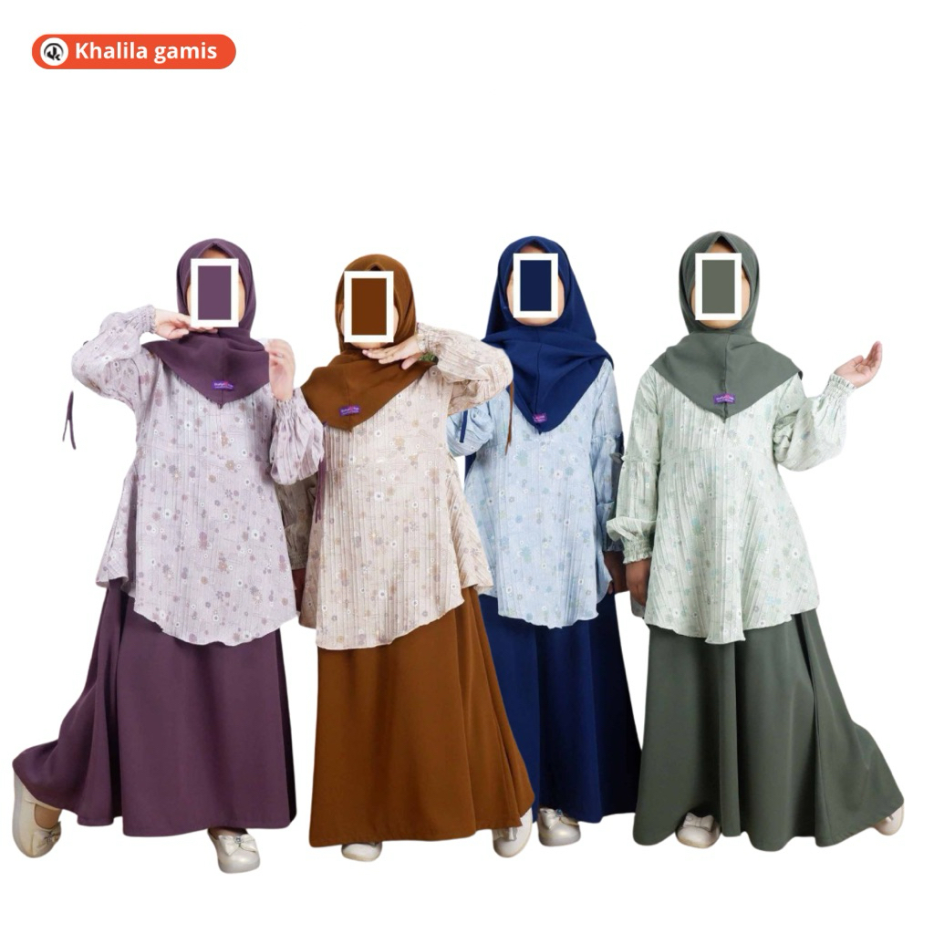 shafiya kids - KHALILA GAMIS SERIES gamis anak wolfis syari ori