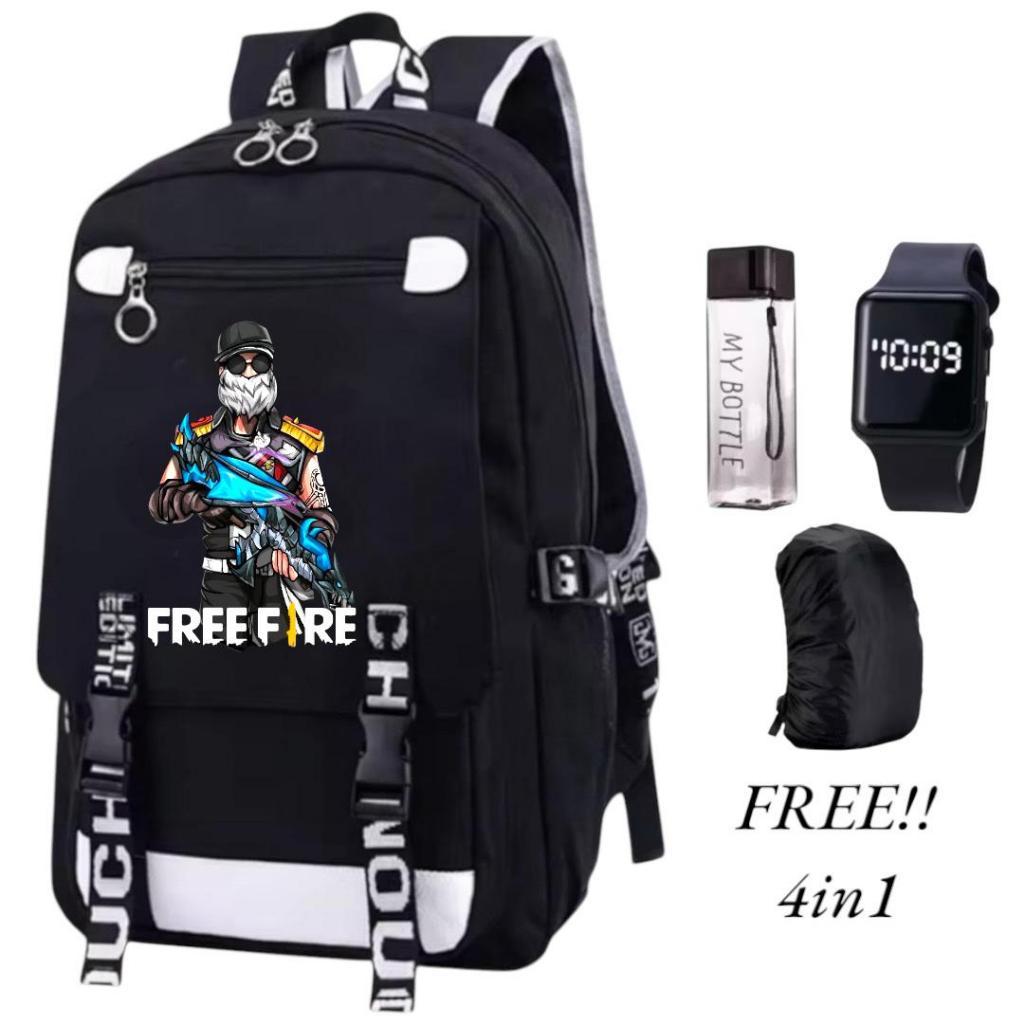 Tas Ransel Free Fire-Backpack Free Fire Gaming-Tas Sekolah Free Fire Anak-Tas Ransel Karakter Free F