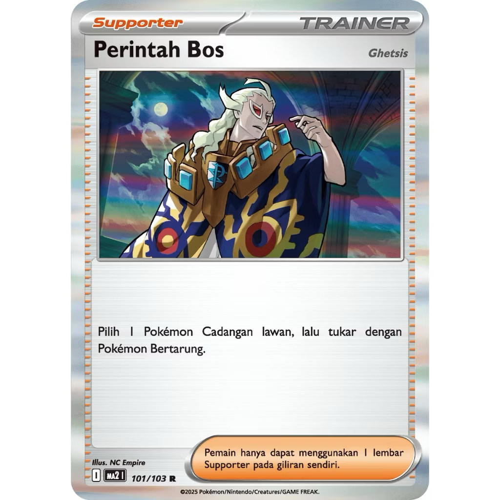 TCG perintah bos MA2 101/103  R supporter trainer card kartu pokemon indonesia original