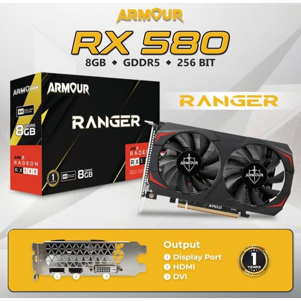 VGA Card ARMOUR RX580 DDR5 8GB 256Bit