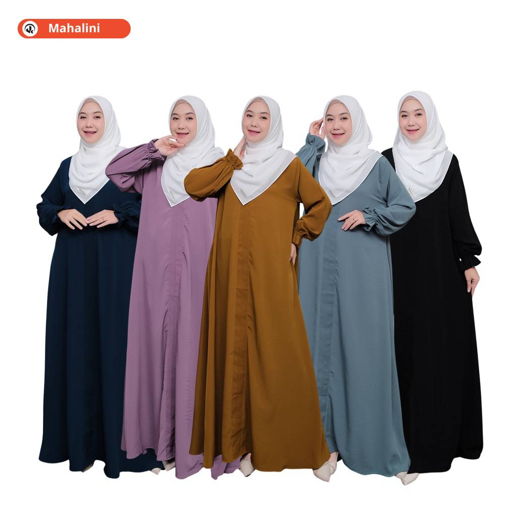 Ukhijab - MAHALINI DRESS gamis dewasa bahan mahalini