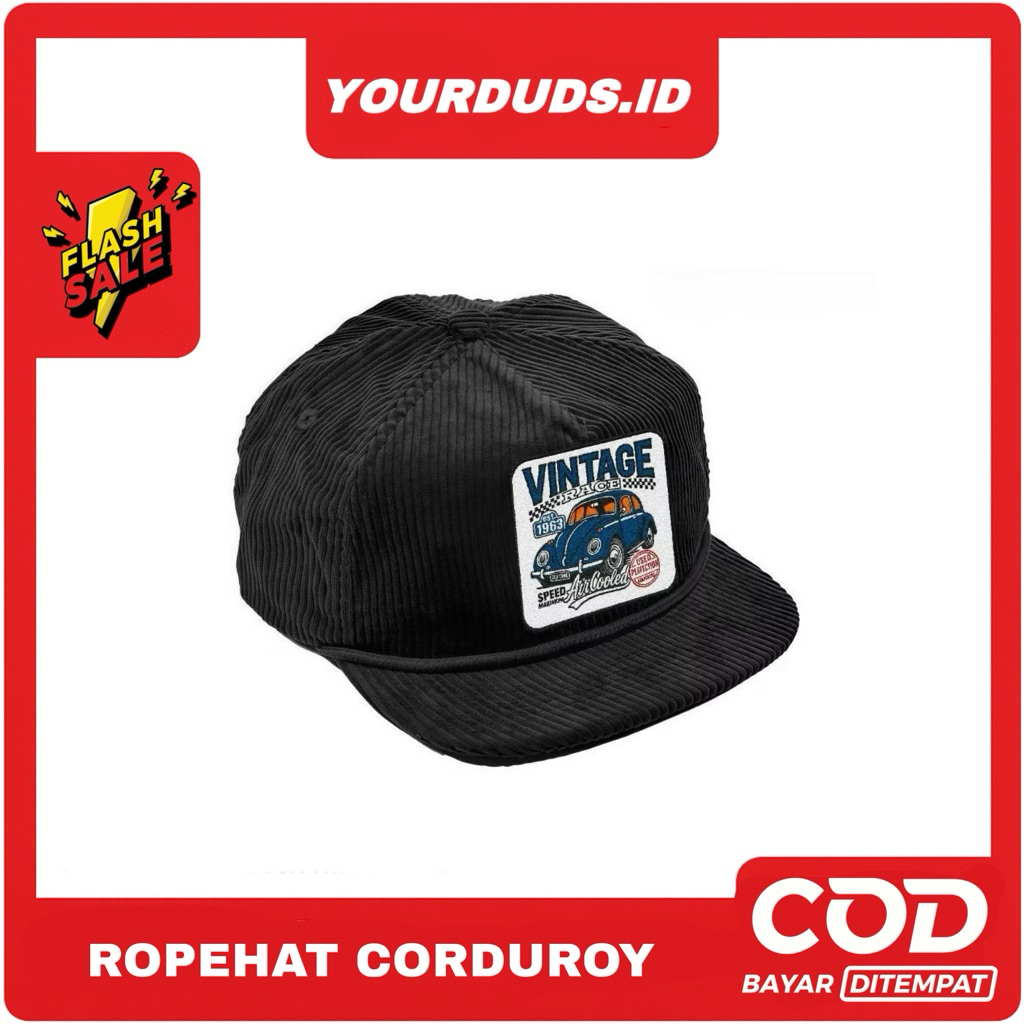 ROPEHAT topi visor pendek CORDUROY BORDIR VINTAGE Anak Laki Perempuan Skena bisa COD Fashion