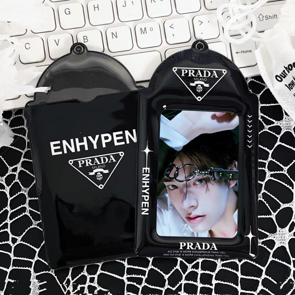 Card Holder Cahol pvc photocard pc id photo transparant clear glitter jeans coquette silver hitam pr