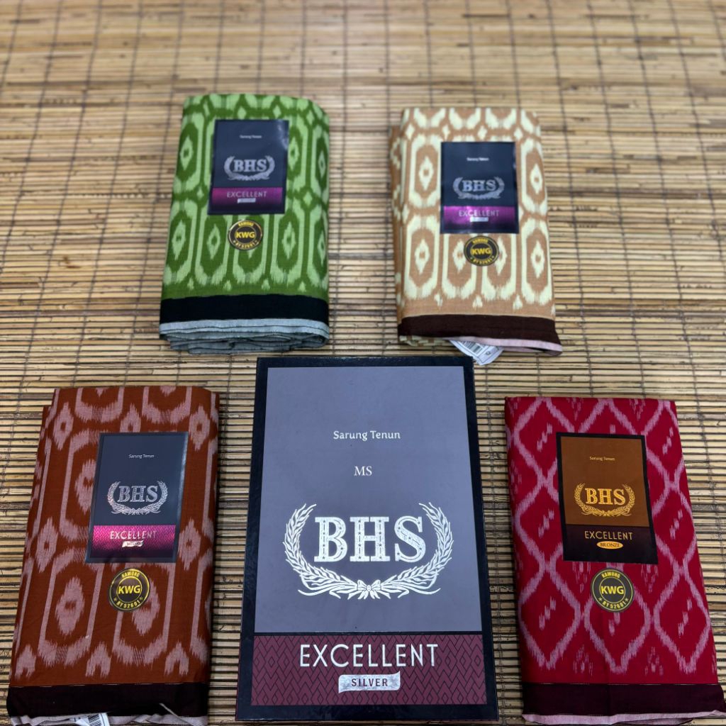 Sarung BHS Excellent Silver KWG (Kawung) – Jahit Tengah Premium