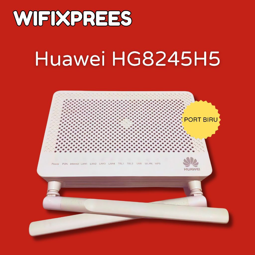 Huawei HG8245H5 GPON ONT Modem WiFi Fiber Optik + Adaptor + Kabel LAN