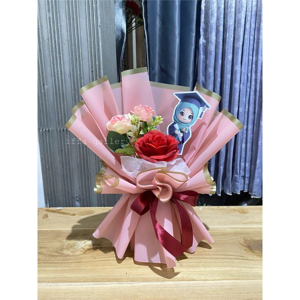 buket topper wisuda / buket bunga / bucket wisuda murah / buket hadiah cewek / cowok / buket bunga a