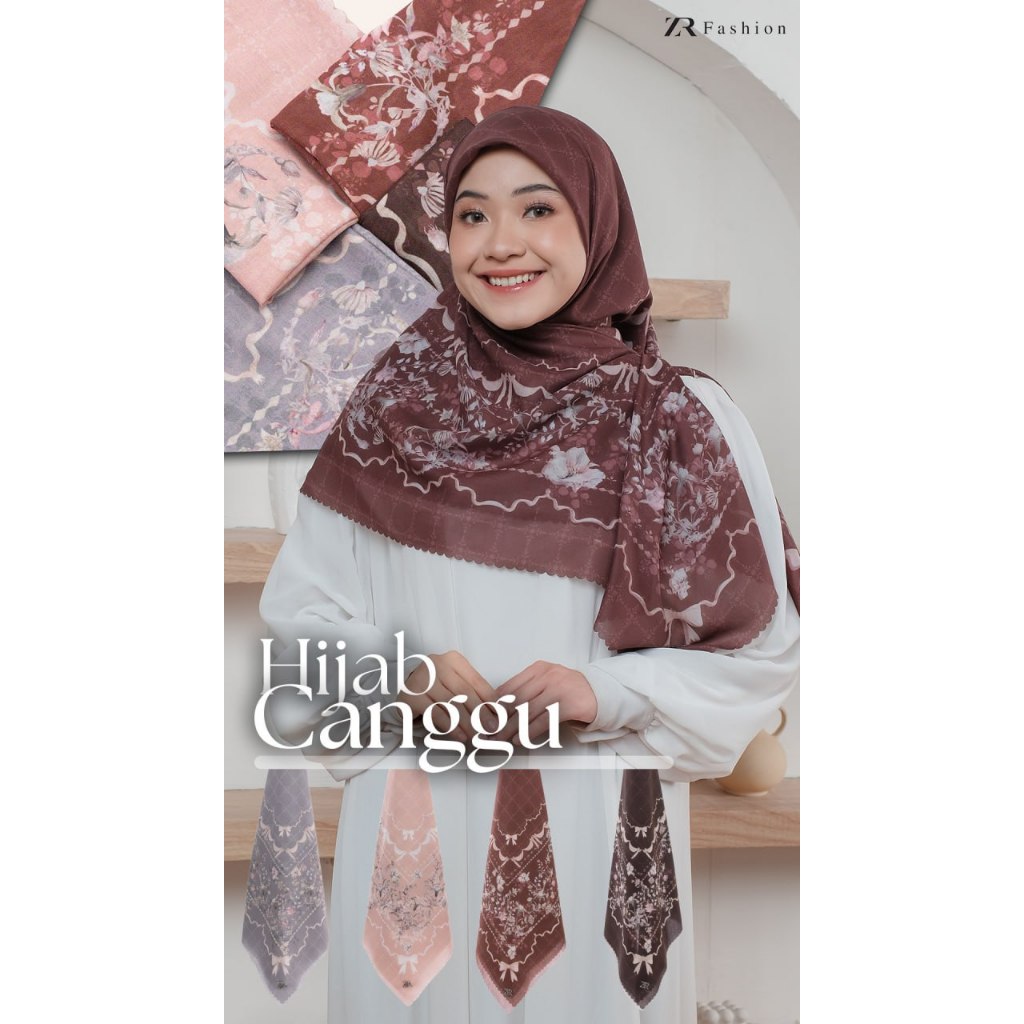 Jilbab Segi Empat Jilbab Motif Premium Hijab Motif Canggu Scarf by ZR Fashion