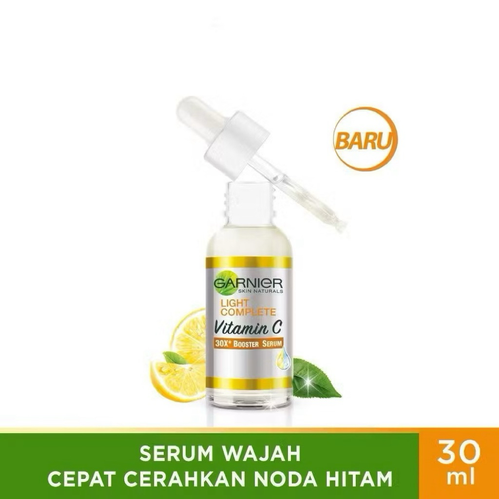 P3Beauty Garnier Bright Complete Vitamin C 30X Booster Serum 30 ML Mencerahkan Noda Hitam & Bekas Je