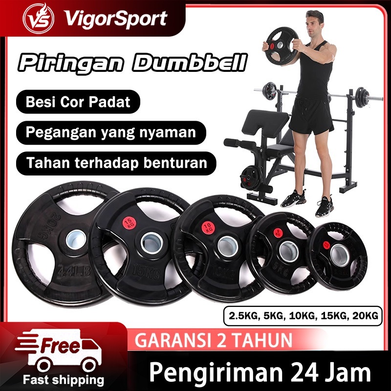 Weight Plate 2.5KG / 5KG 5CM Rubber Coated  Barbell Plate Piringan Beban Plat Barbel Dumbell