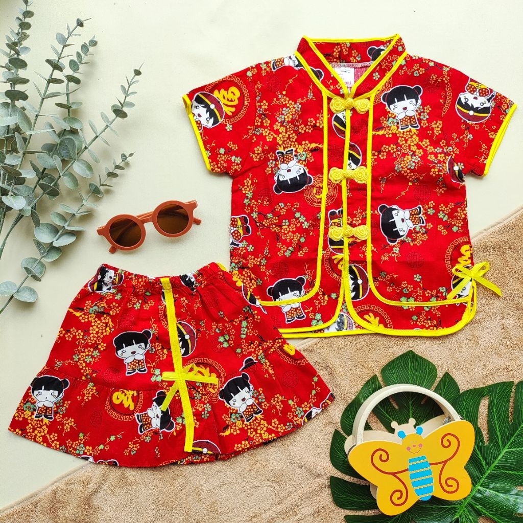 Baju cina Bayi Perempuan / Baju Imlek Baby / Dress Cheongsam Perempuan