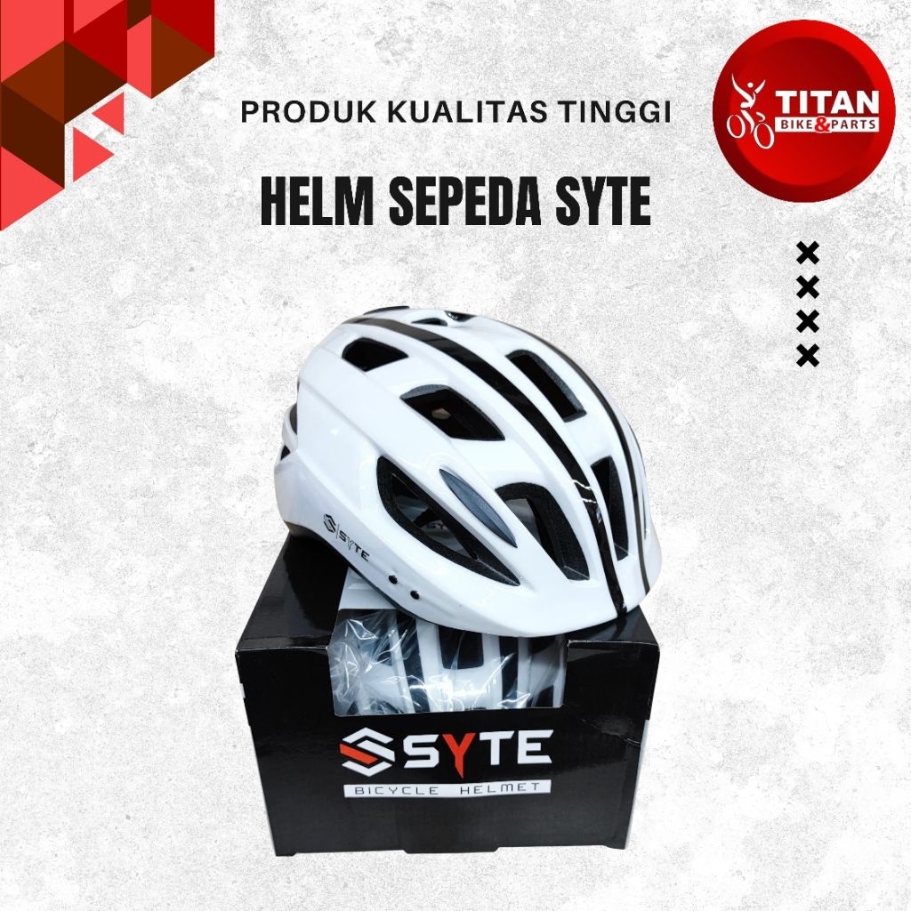 HELMET SEPEDA MEREK SYTE J166 - ( WHITE )