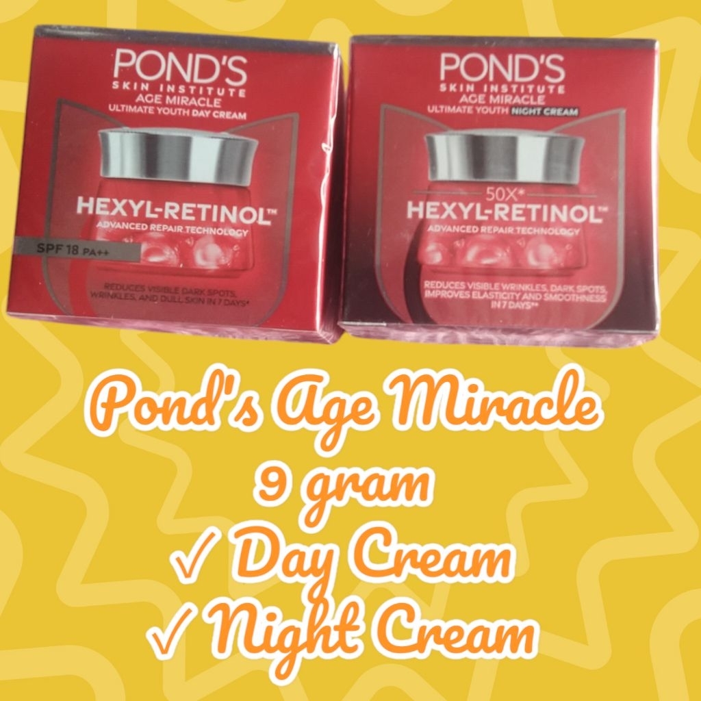 Ponds Age miracle 9gram / ponds miracle day cream nigh cream/ pond krim