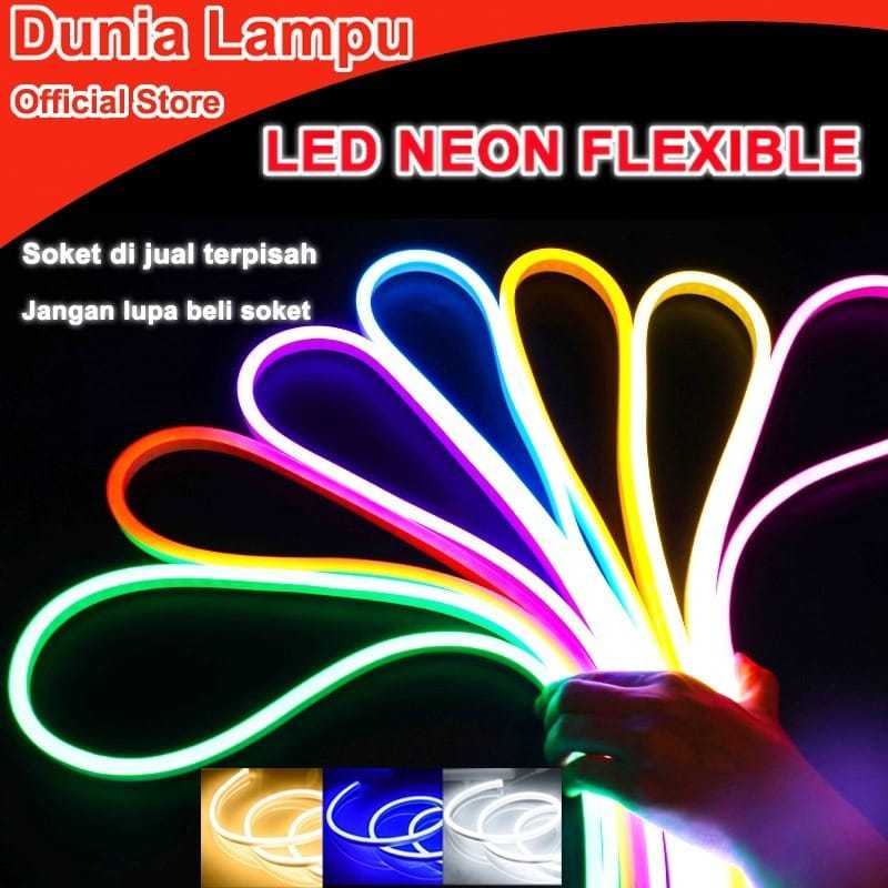LAMPU LED NEON FLEX SELANG 220V METERAN SIGN STRIP OUTDOOR Neon Flexible 220v
