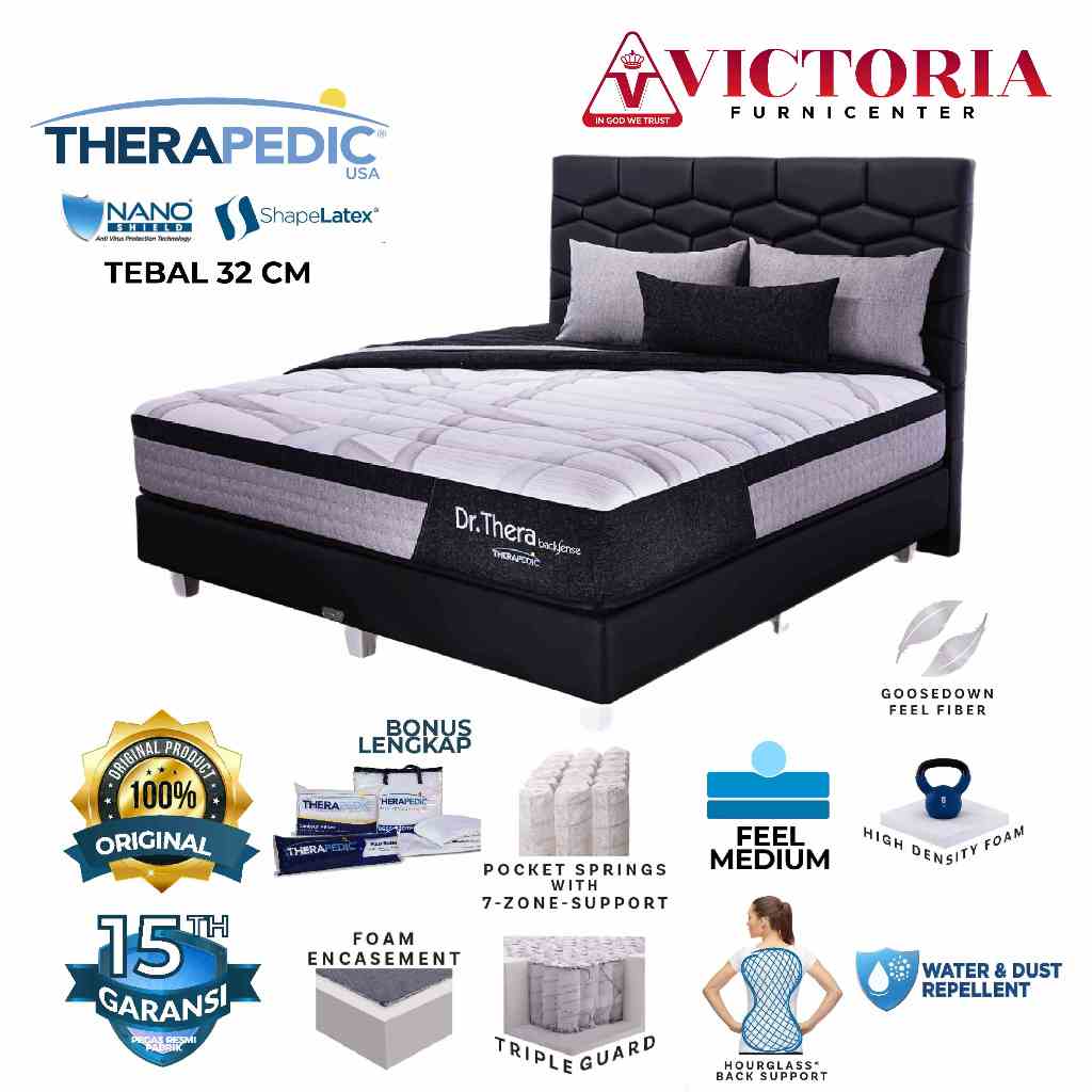 Therapedic  Dr Thera  Fullset  Full Set  120 x 200  120x200  Kasur Spring Bed Springbed Termurah Pal