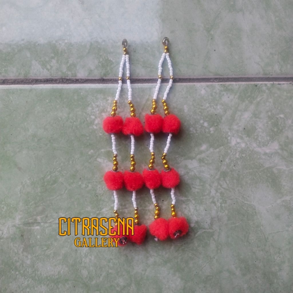 PROMO 6pcs anting dasamuka rahwana putih susu wayang golek